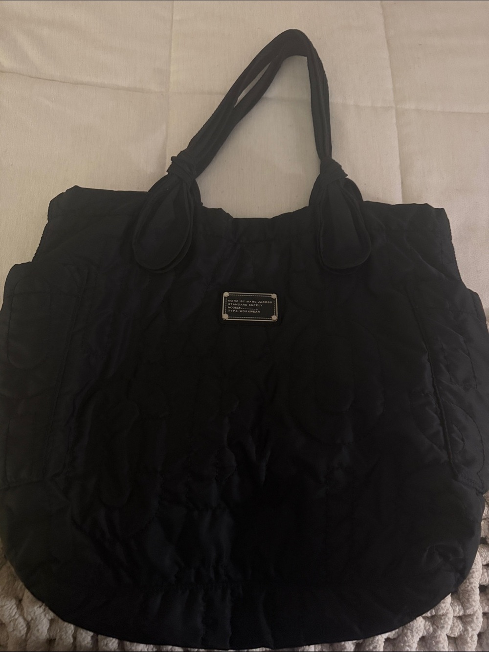 Marc By Marc Jacobs Black Quilted Nylon Tote